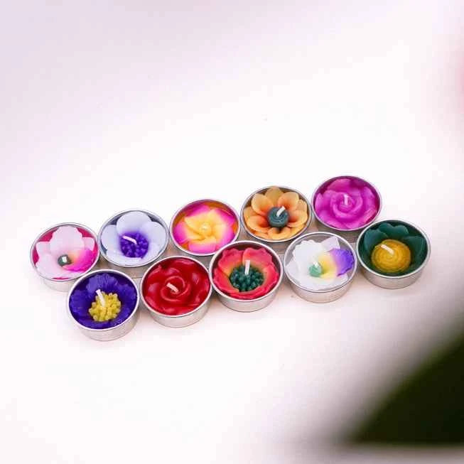 Handgefertigte Teelichter mit tropischem Blumenduft 10 STK