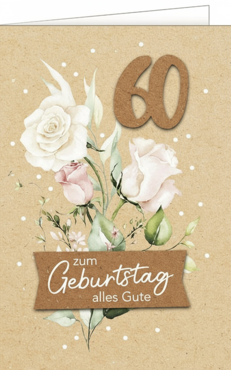 Zahlengeburtstagskarte zum 60 - Avaloon Party-Deko-Geschenke