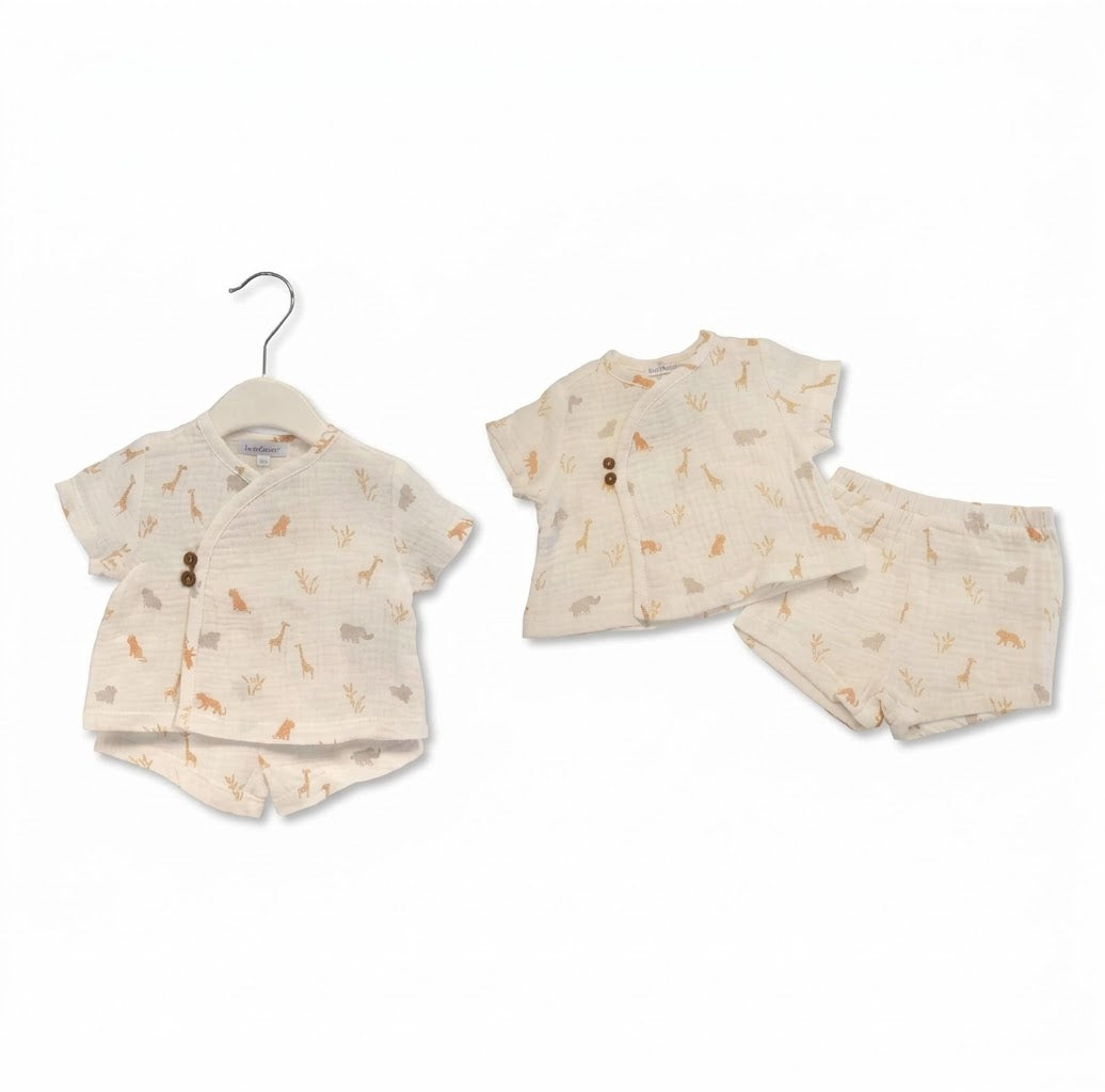 Baby Jungen Baumwoll-Zweiteiler – Safari
