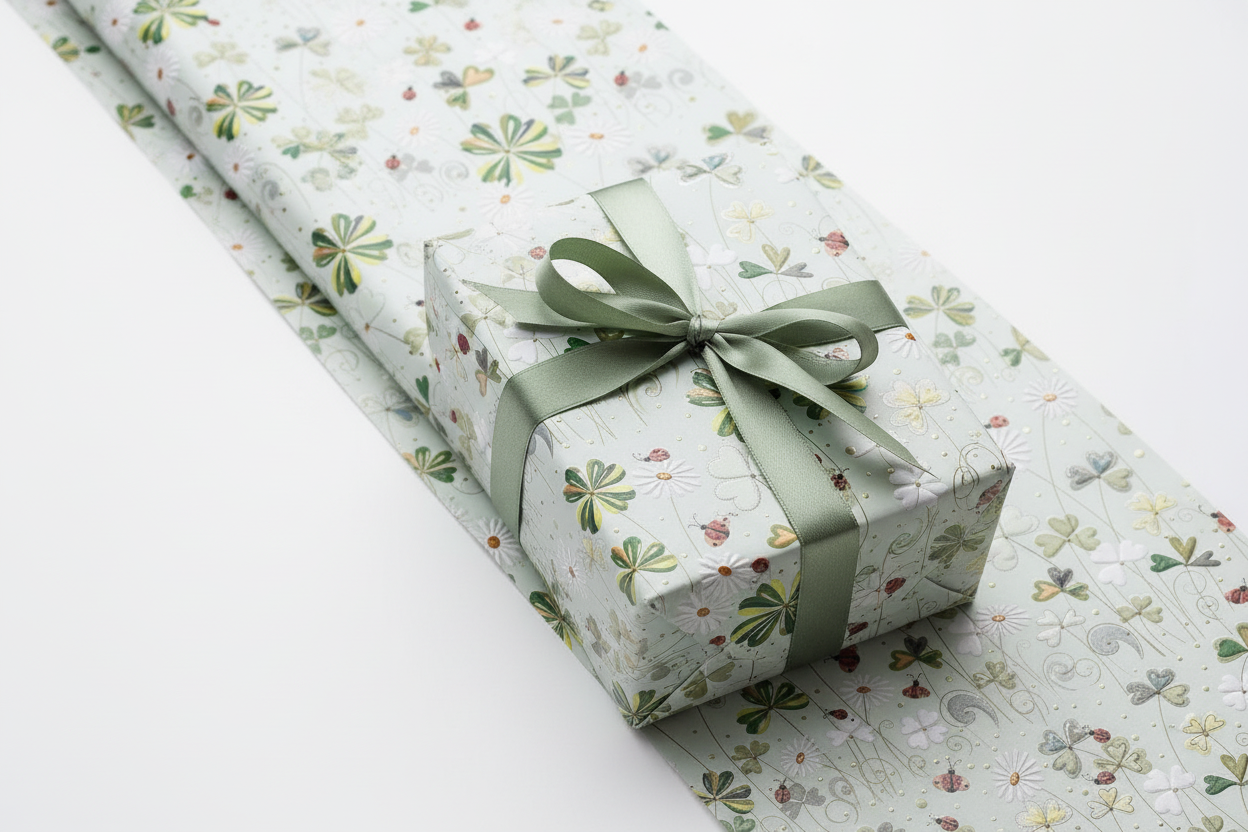 Gift Wrap 50x70cm Beetles with Leaves