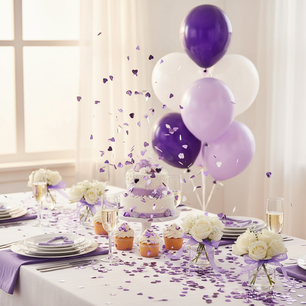 Konfetti Sparkle Hearts Lila Folie 14 g