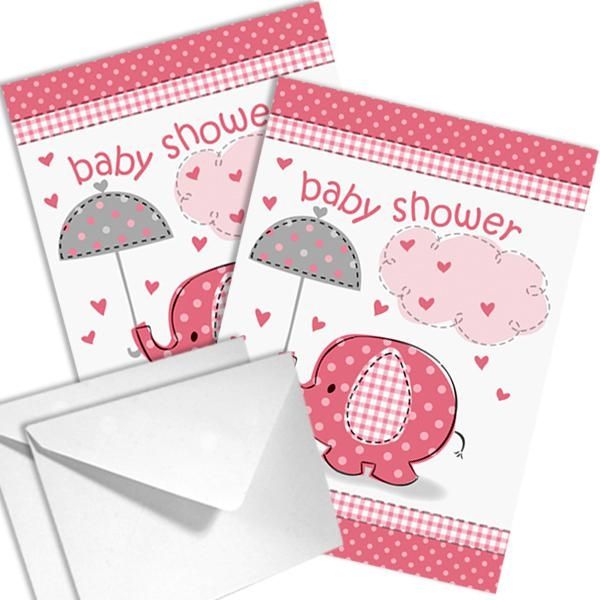 Einladg+Umschl.BabySh.pink 8er,14×10cm