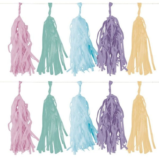 Girlande Fransen Happy Birthday Pastel Papier - Avaloon Party-Deko-Geschenke