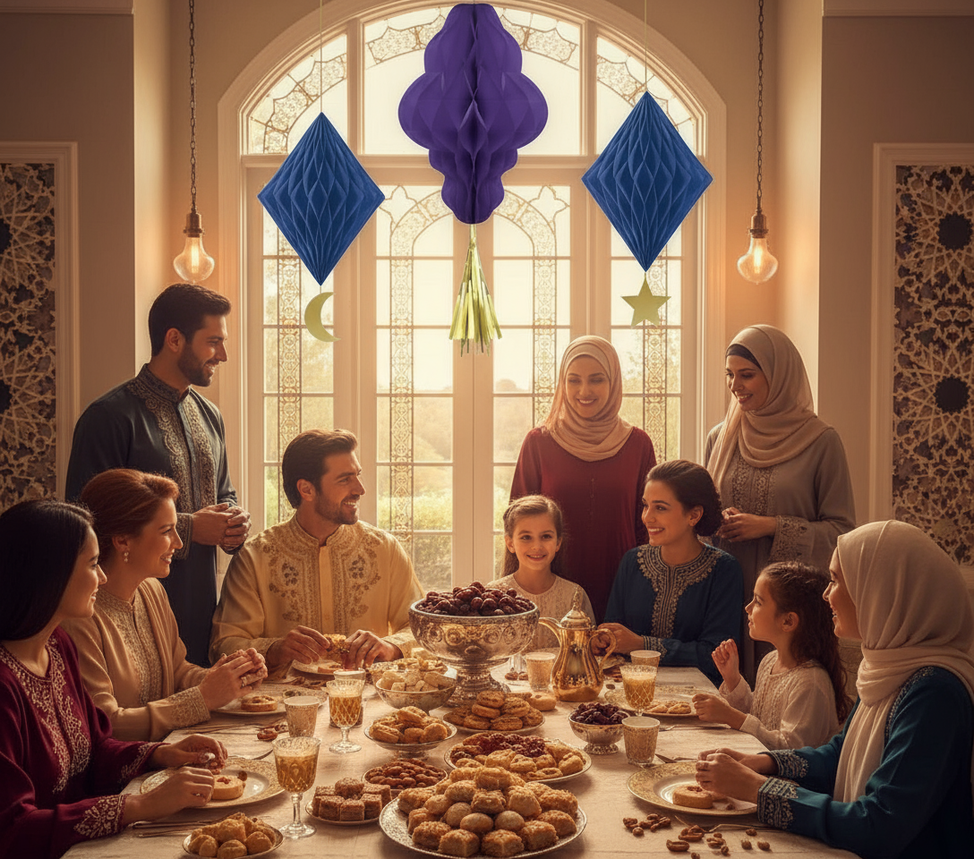 3 Wabenball-Dekorationen Eid Papier