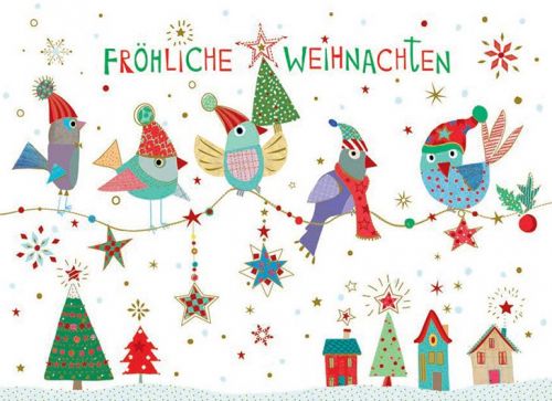 Postkarte Weihnachten Wintervögel - Avaloon Party-Deko-Geschenke