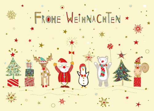 Postkarte Weihnachten mit Waldtieren - Avaloon Party-Deko-Geschenke