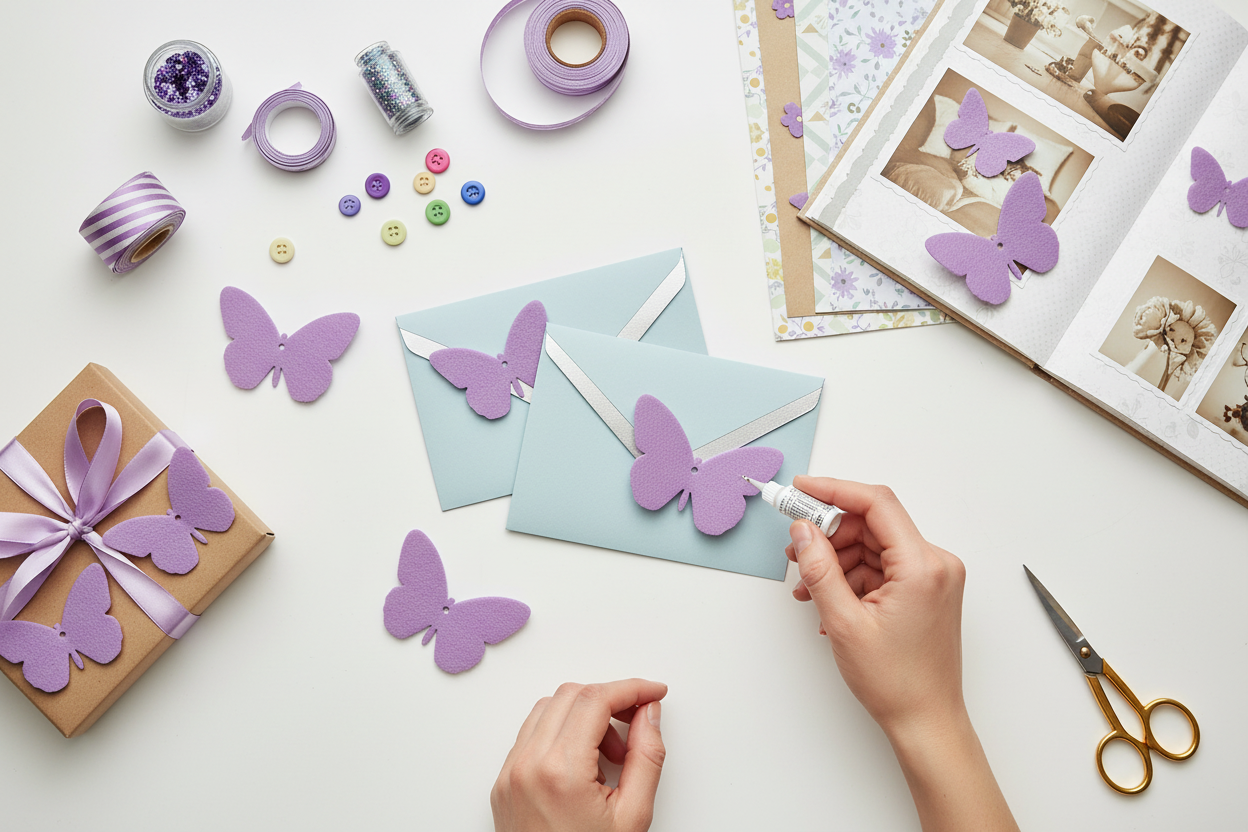 Aqua butterfly - pendant - lilac