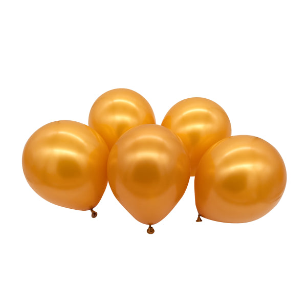 5 Latexballons LED gold 27,5 cm