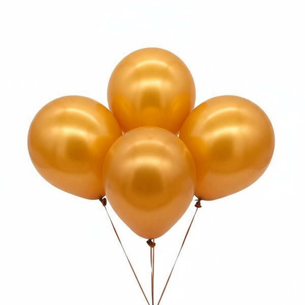 5 Latexballons LED gold 27,5 cm