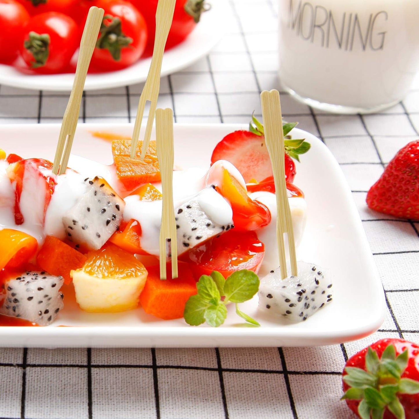 70 Bambus-Cocktailgabeln 8.8cm