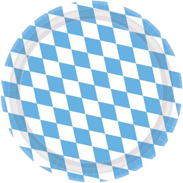Teller Bayern hellblau rund Papier 8 Stk