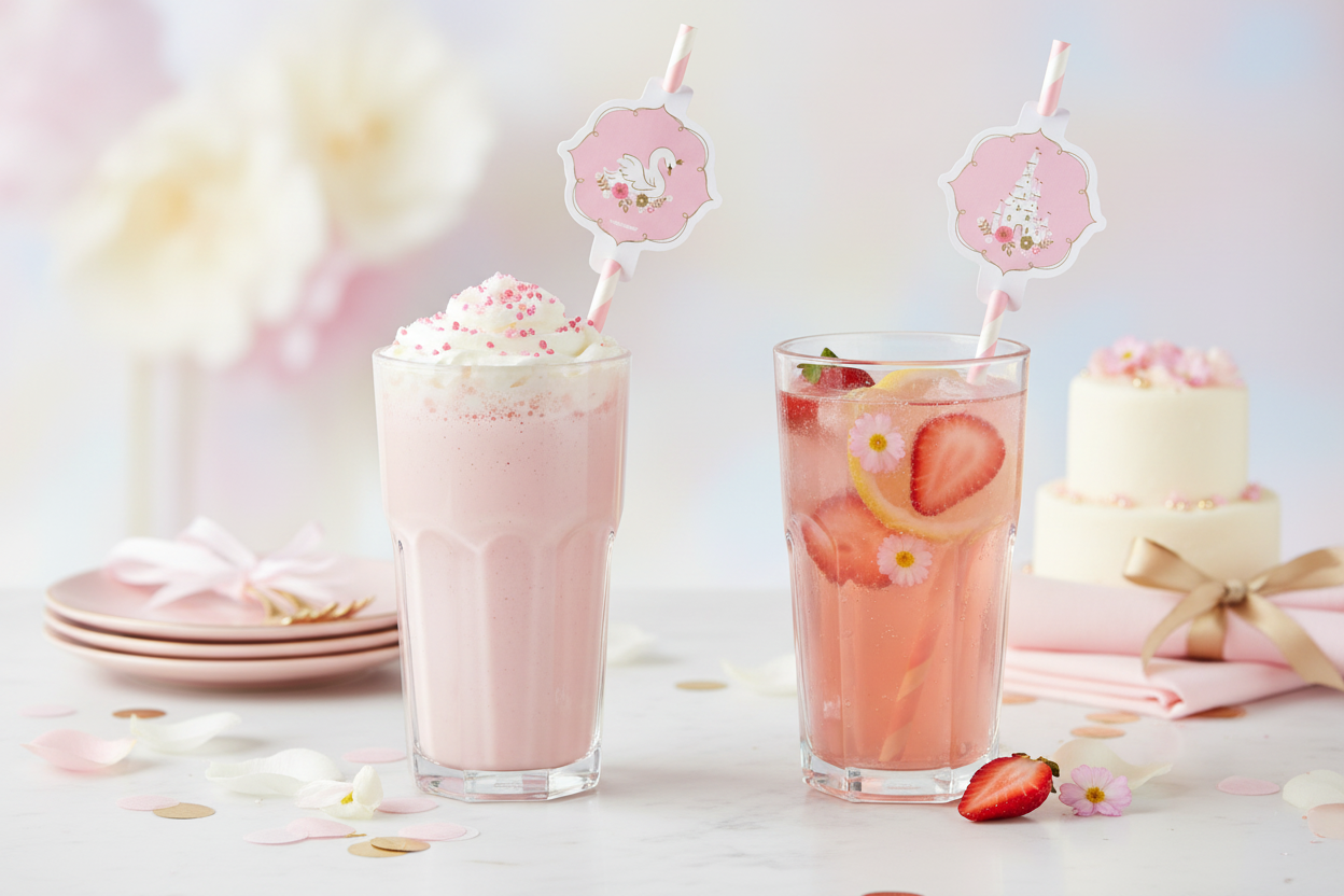Drinking straws Princess for a Day paper 8 pcs