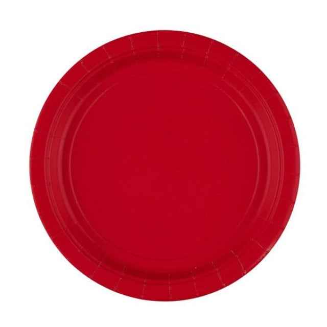Teller apfelrot rund papier 8 Stk
