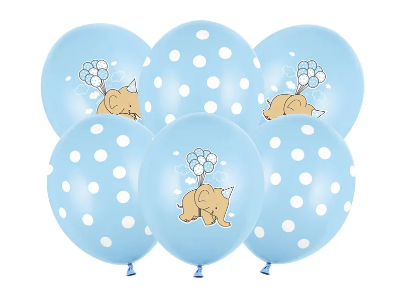 Ballons 30cm, Elefant, Pastel Baby Blue Mix