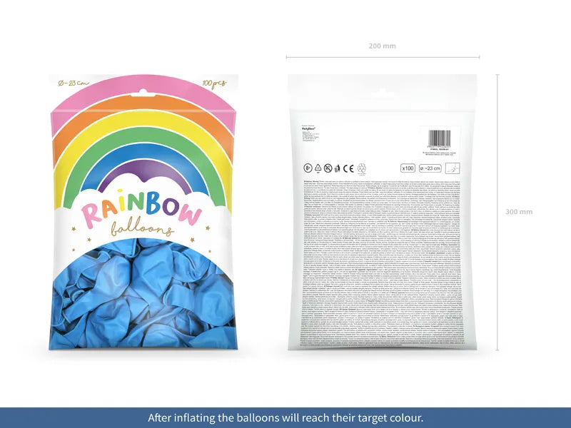 Ballons Rainbow 23cm, metallisiert, blau - Avaloon Party-Deko-Geschenke