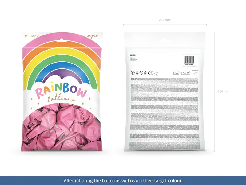 Ballons Rainbow 23cm, metallisiert, rosa - Avaloon Party-Deko-Geschenke