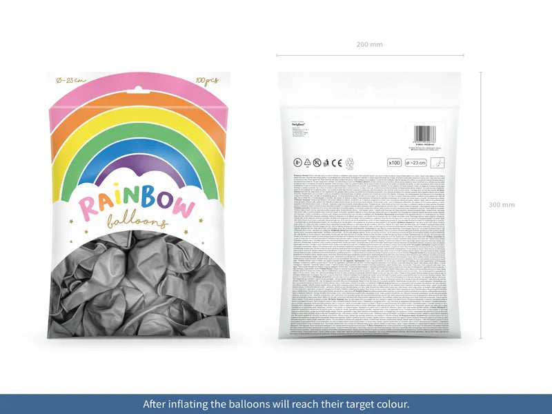 Ballons Rainbow 23cm, metallisiert, silber - Avaloon Party-Deko-Geschenke