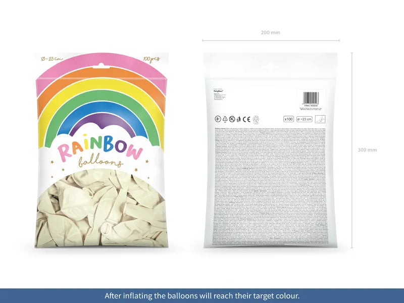 Ballons Rainbow 23cm, metallisiert, weiß - Avaloon Party-Deko-Geschenke