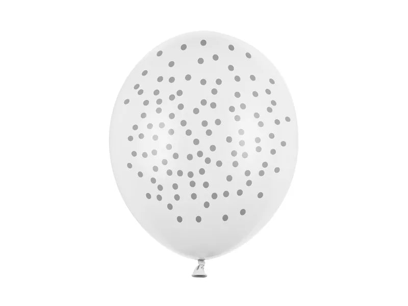 Ballons 30cm, Punkte, Pastel Pure White - Avaloon Party-Deko-Geschenke