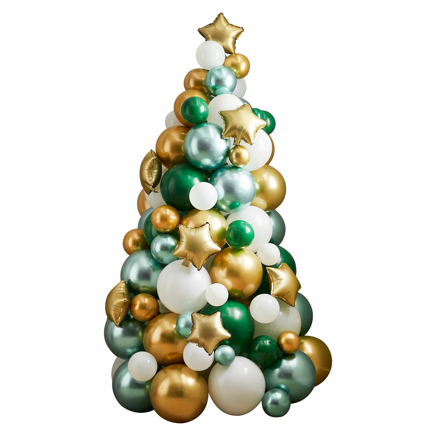 Ballonset-Weihnachtsbaum Grüner, goldener und weißer
