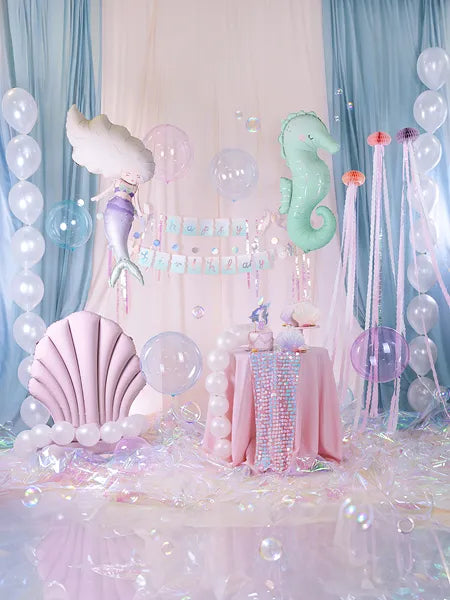 Banner Happy Birthday Meerjungfrau, 130x100cm, Mix