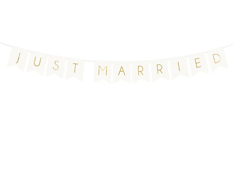 Banner Just Married, weiß - Avaloon Party-Deko-Geschenke