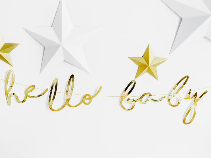 Banner Little Star - Hallo Baby, gold, 18x70cm