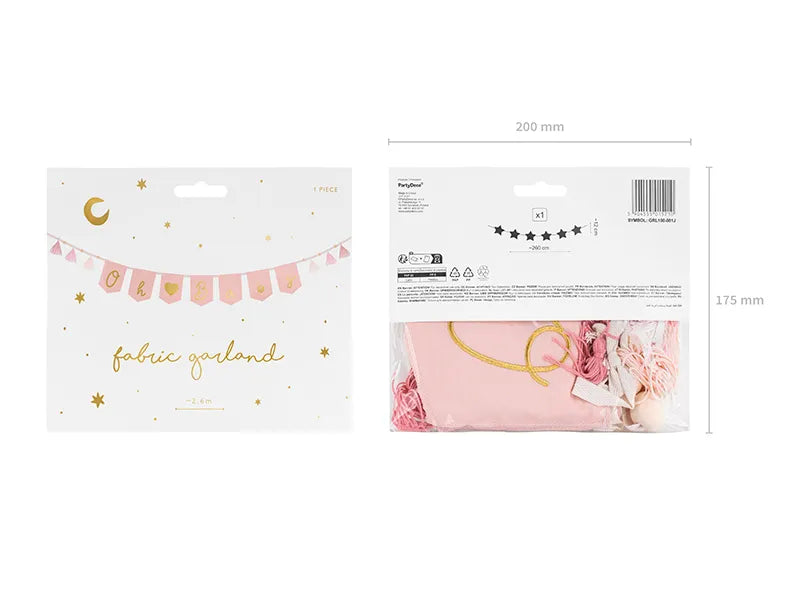 Banner Oh Baby mit Quasten, hellrosa - Avaloon Party-Deko-Geschenke