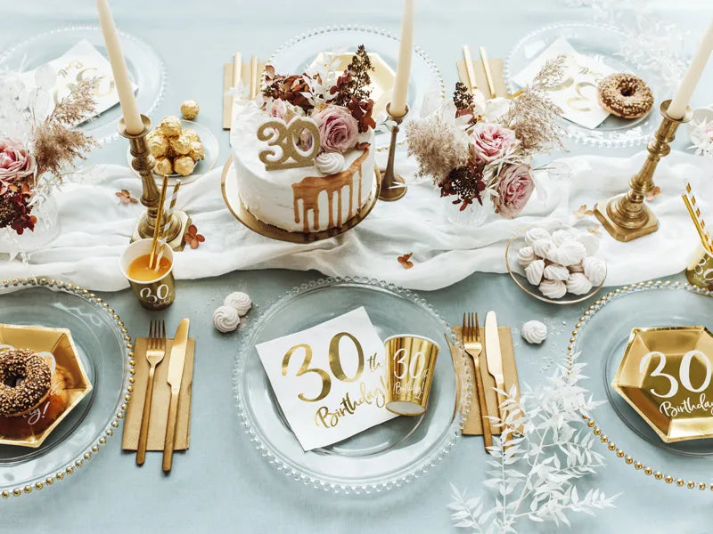 Becher Birthday Zahlen, gold, 220ml - Avaloon Party-Deko-Geschenke