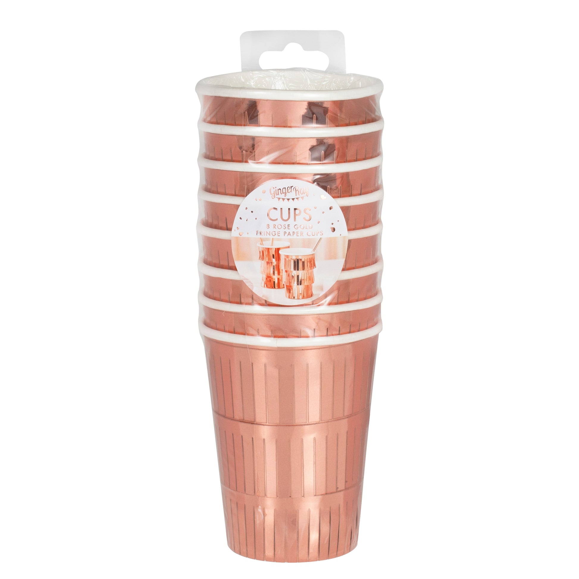 Becher Roségold mit Fransen - Avaloon Party-Deko-Geschenke