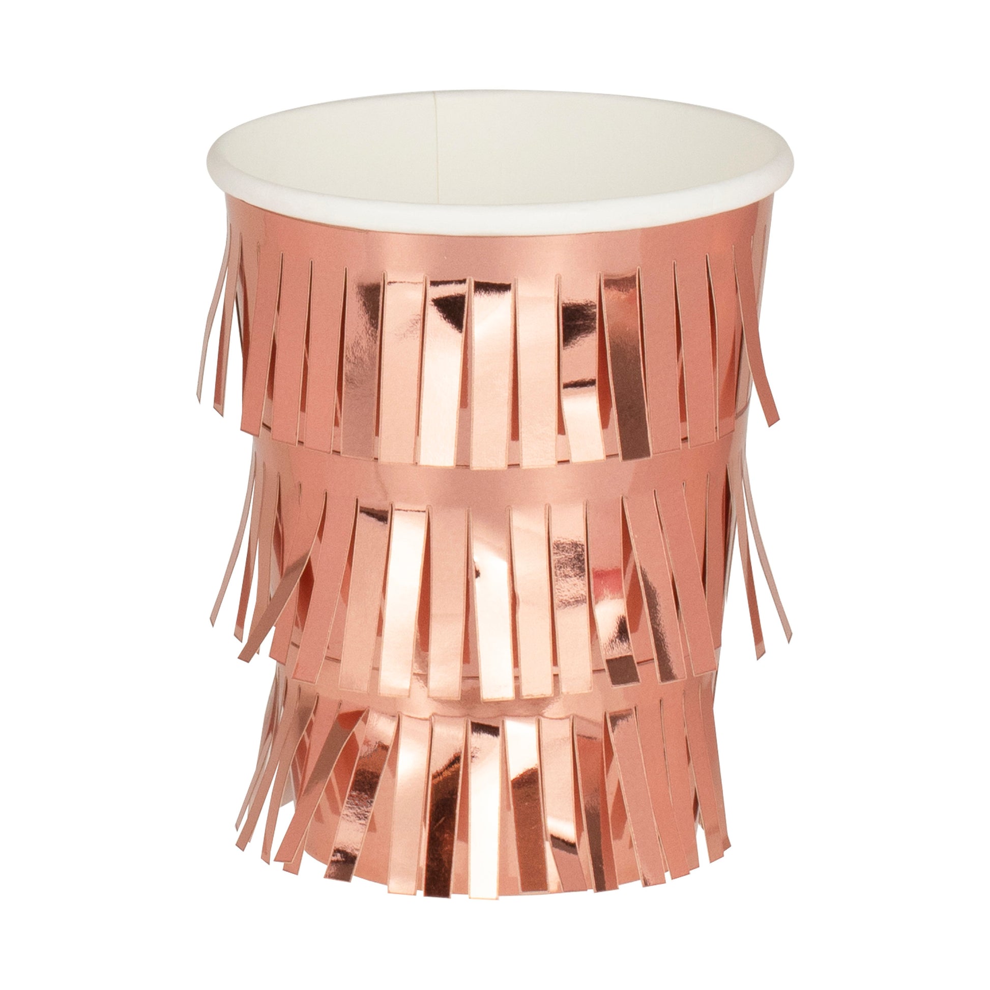 Becher Roségold mit Fransen - Avaloon Party-Deko-Geschenke
