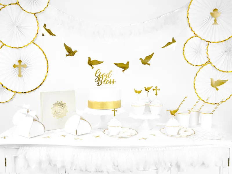 Caketopper Erstkommunion, gold, 31,5cm