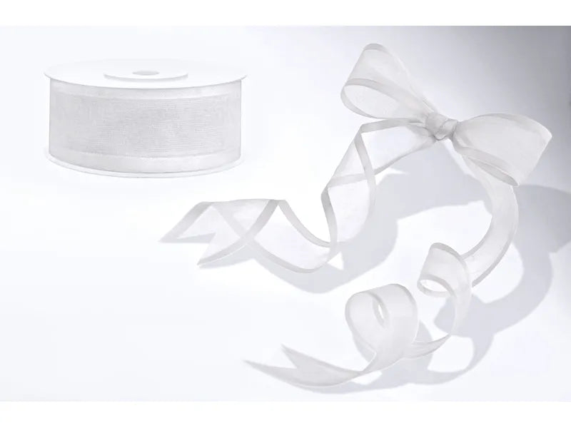 Chiffonband, weiß, 25mm/25m