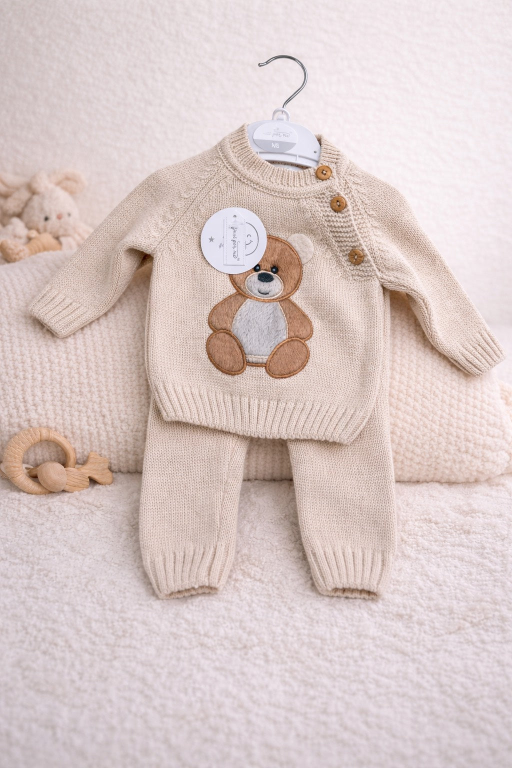 Baby Knitted Two-Piece Teddy Set