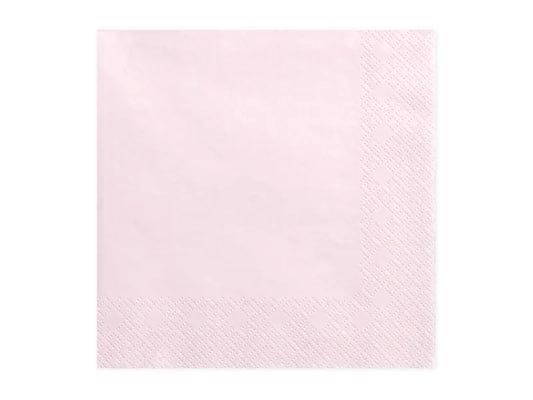 Dreilagige Servietten, hell-puderrosa, 33x33cm - Avaloon Party-Deko-Geschenke