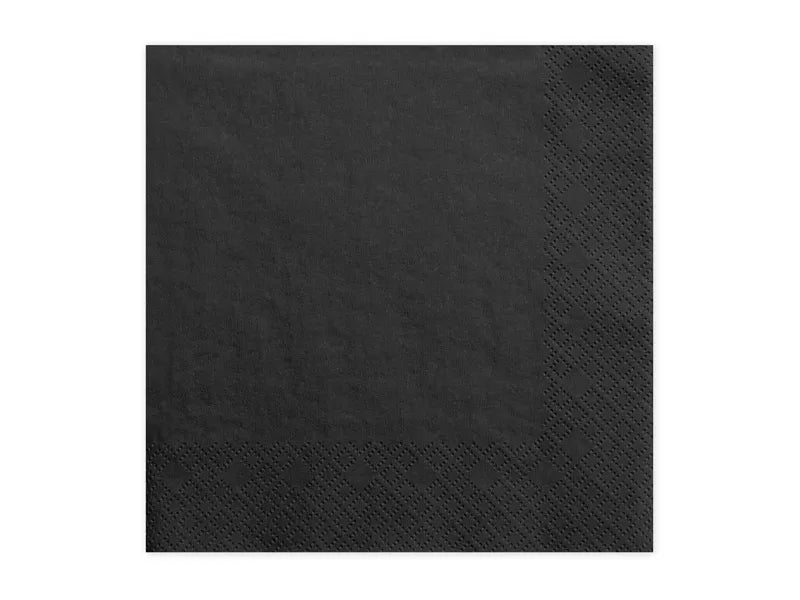 Dreilagige Servietten, schwarz, 33x33cm