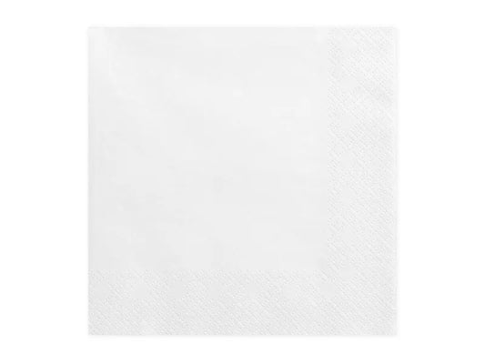 Dreilagige Servietten, weiß, 33x33cm - Avaloon Party-Deko-Geschenke