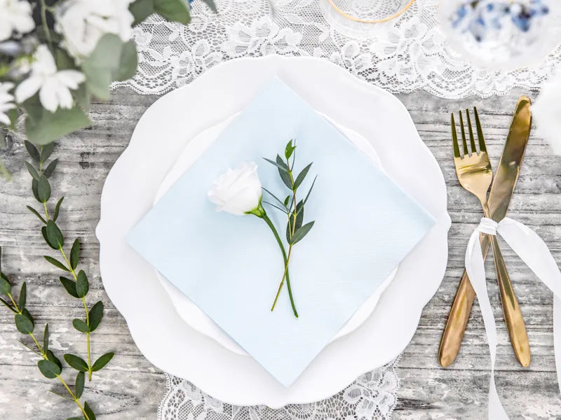 Dreilagige Servietten, hellblau, 33x33cm - Avaloon Party-Deko-Geschenke