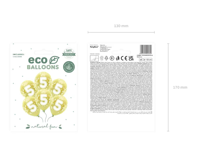 Eco Ballons 33 cm, Zahlen - Avaloon Party-Deko-Geschenke