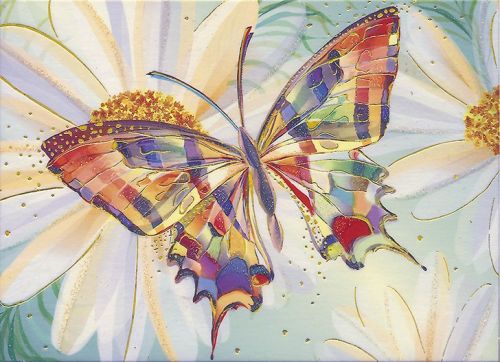 Minkiarte farbiger Schmetterling - Avaloon Party-Deko-Geschenke