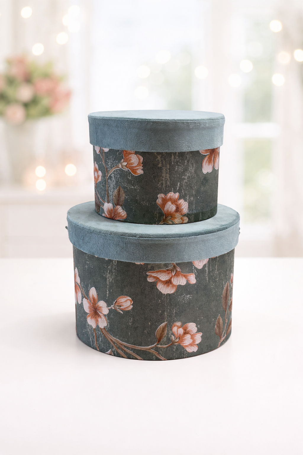 Geschenkkbox Rund Flora Velvet