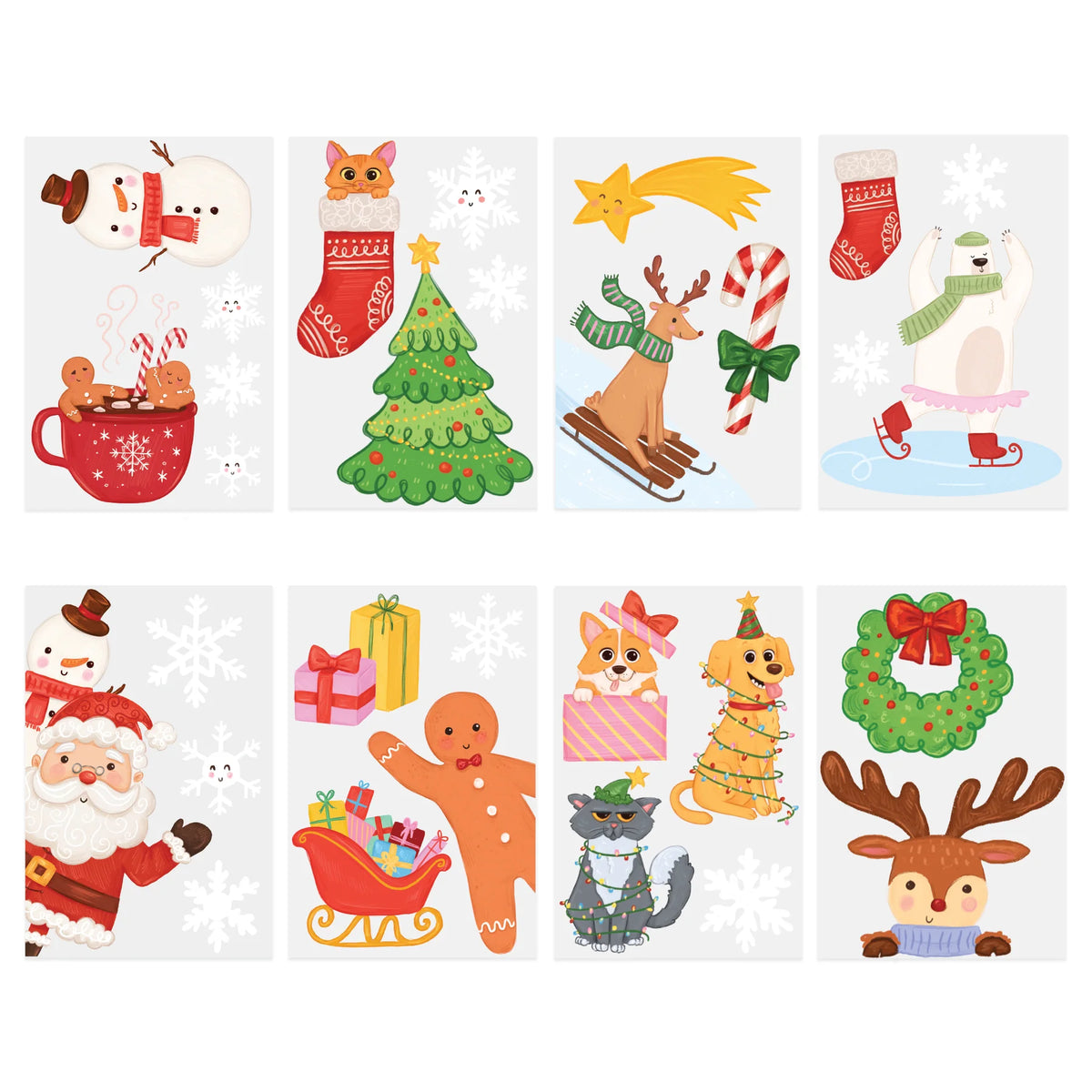 Fensteraufkleber Weihnachten Mix