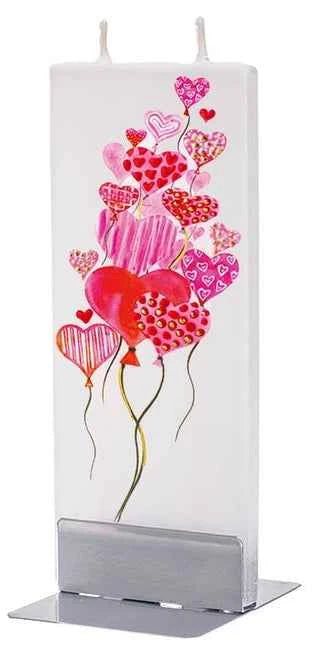 Flache handgemachte Kerze - Valentine Heart Ballo