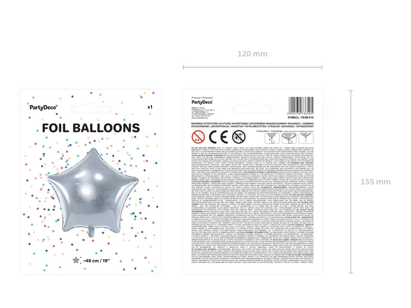 Folien-Luftballon Stern, 48cm, in Silberfarbe - Avaloon Party-Deko-Geschenke