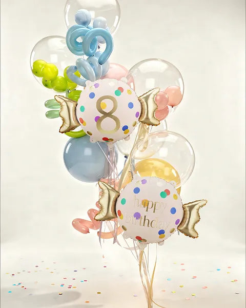 Folienballon Bonbon Happy Birthday, Mix
