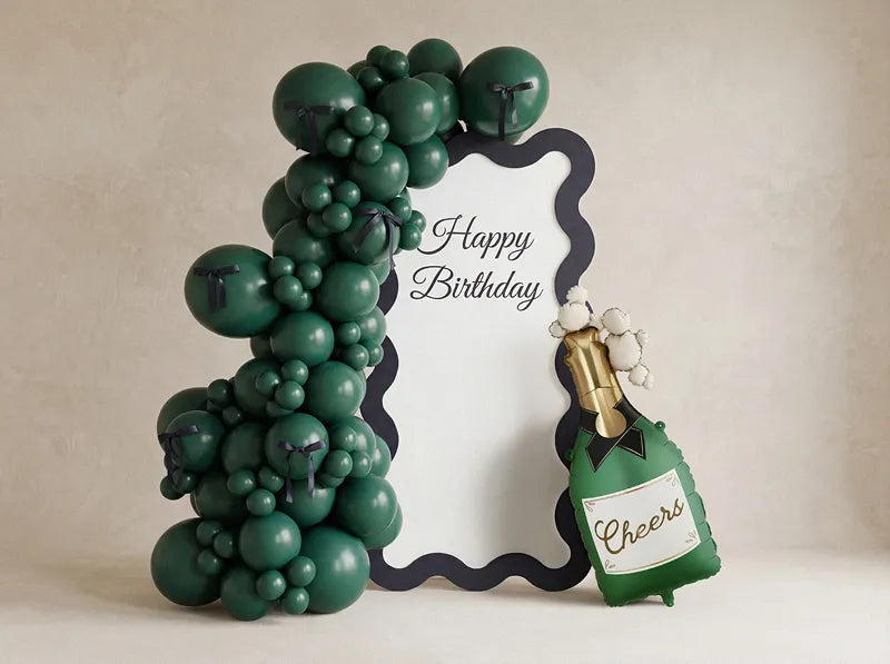 Folienballon Champagne, 34x93 cm, dunkelgrün