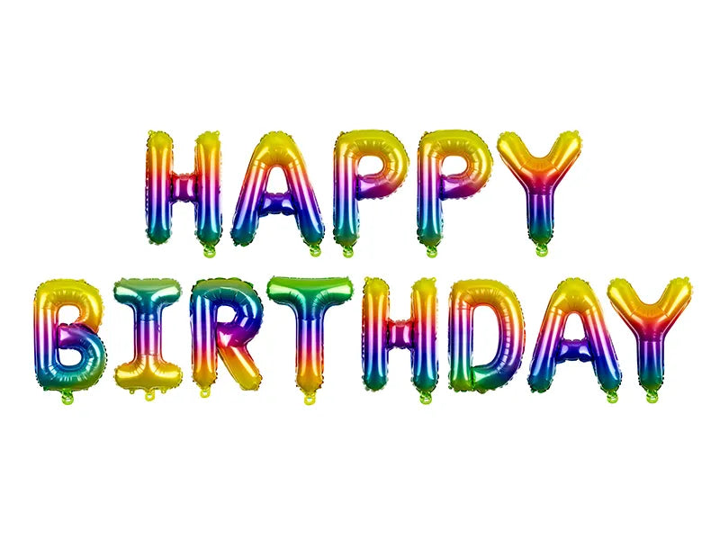 Folienballon Happy Birthday, 340x35cm, Regenbogen - Avaloon Party-Deko-Geschenke