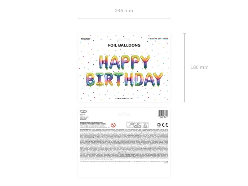 Folienballon Happy Birthday, 340x35cm, Regenbogen - Avaloon Party-Deko-Geschenke