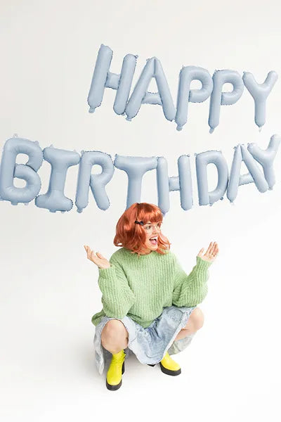 Foil Balloon Happy Birthday, 340x35cm, Blue