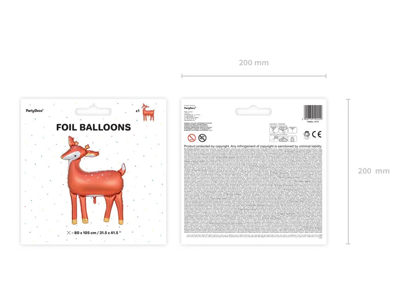 Folienballon Hirsch, 80x105cm, Mix - Avaloon Party-Deko-Geschenke